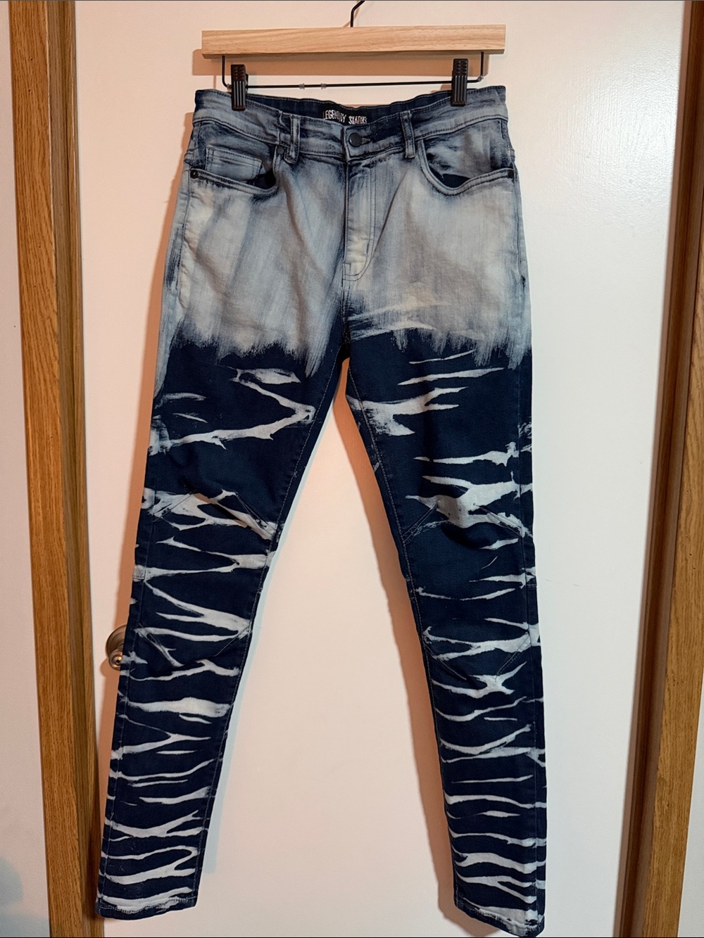 Men's Skinny Tie-Dye Blue/White Jeans